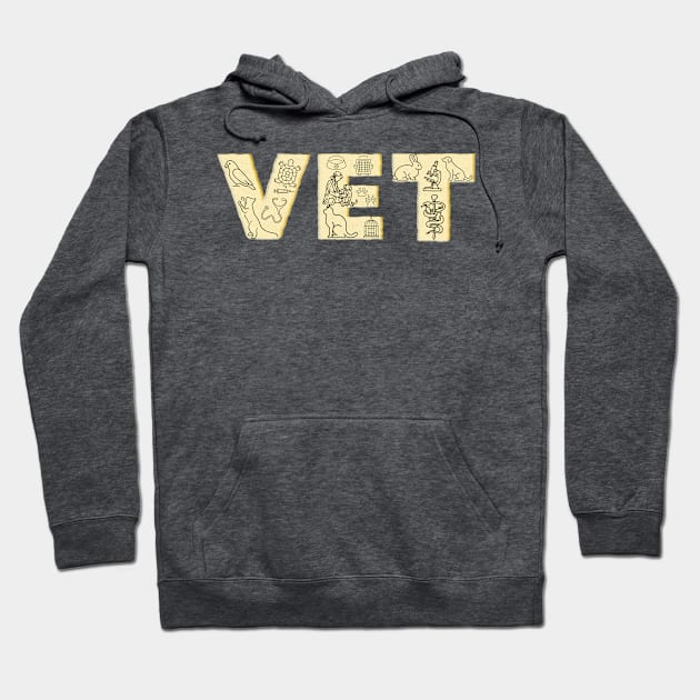 VET job description word Hoodie by Puddle Lane Art